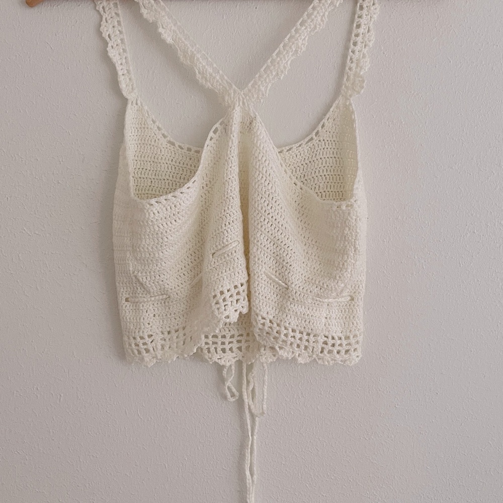 Altar’d State Crochet Crop Tank Top Ivory - Picture 6 of 11